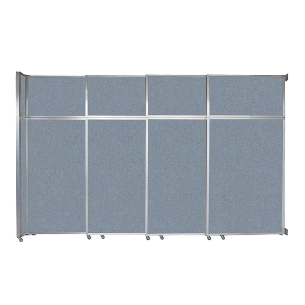 Versare Operable Wall Sliding Room Divider 12'8" x 8'5-1/4" Powder Blue Fabric 1072404 - main